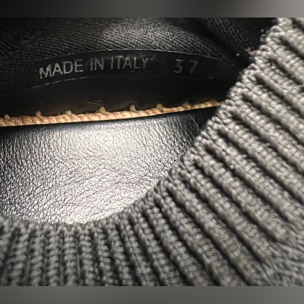 New Prada Calzature Donna Kit  Sock Style Stretchy Black Size 37 Espadrille - Picture 7 of 8